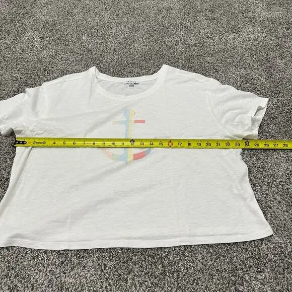 New with tags, VENUS White Cropped Anchor Short Sleeve Shirt Top, Size XL - Picture 5 of 9